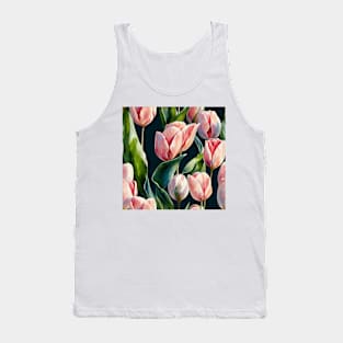 Watercolor tulip pattern Tank Top